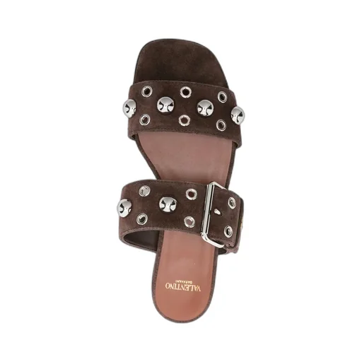 Valentino Eyelet Detailed Buckled Sandals