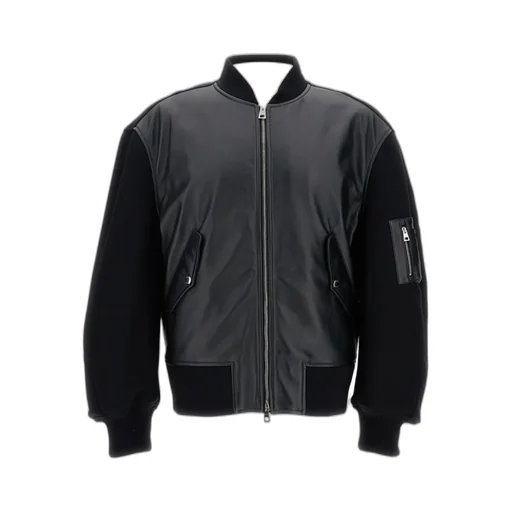 Leather-Paneled Bomber Jacket