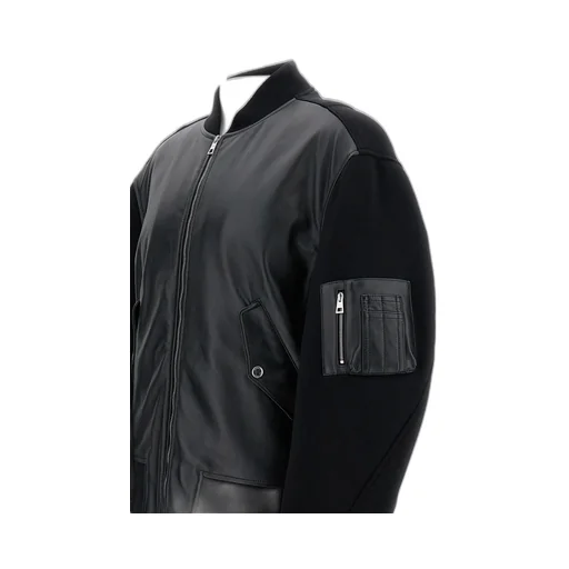 Leather-Paneled Bomber Jacket