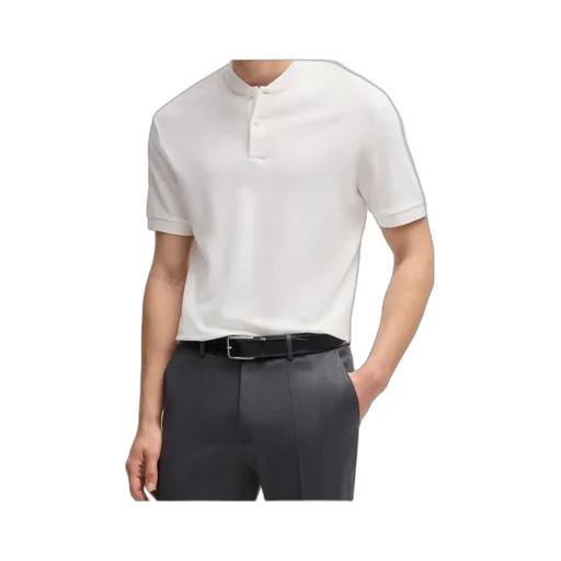 Boss Hugo Boss Collarless Short-Sleeved Polo Shirt