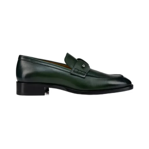 Leather-Trimmed Metal-Detail Loafers