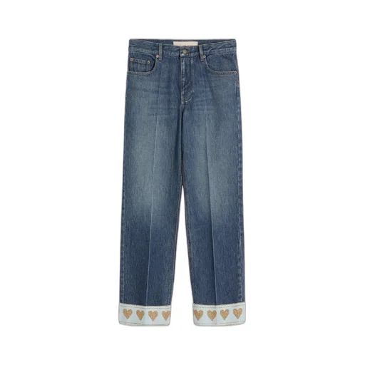 Valentino	Heart Motif High Waist Jeans