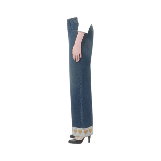 Valentino	Heart Motif High Waist Jeans
