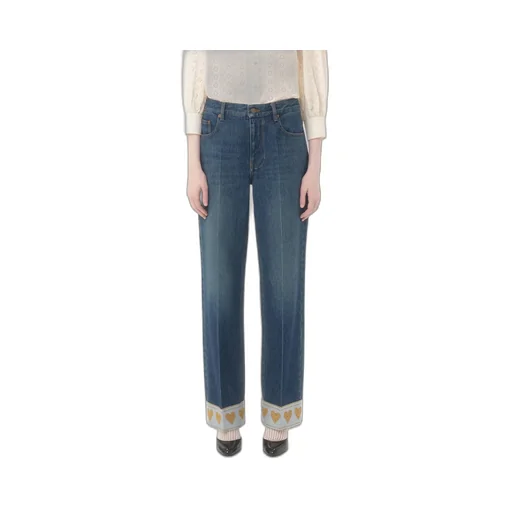Valentino	Heart Motif High Waist Jeans