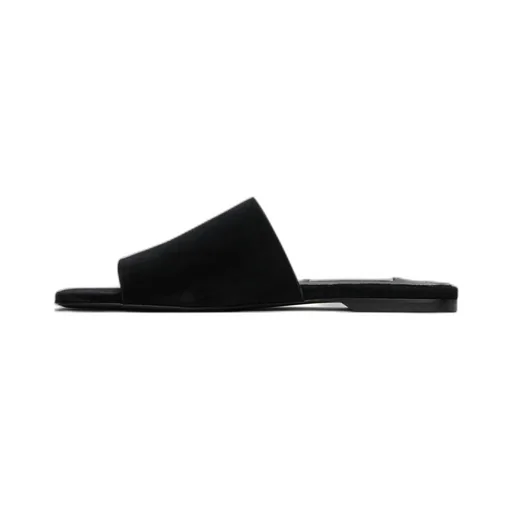 Velour-Leather Sandals
