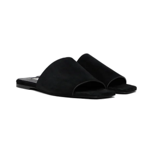 Velour-Leather Sandals