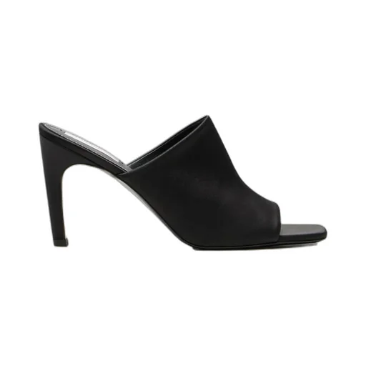 85Mm Satin Square-Toe Mules