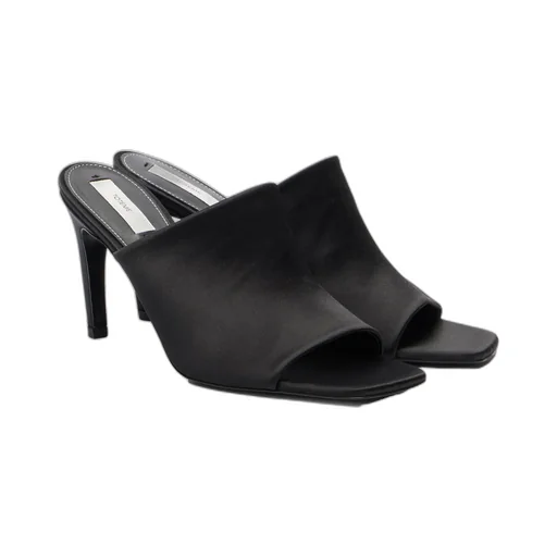 85Mm Satin Square-Toe Mules