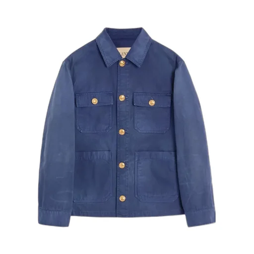Gold-Button Flap-Pocket Jacket