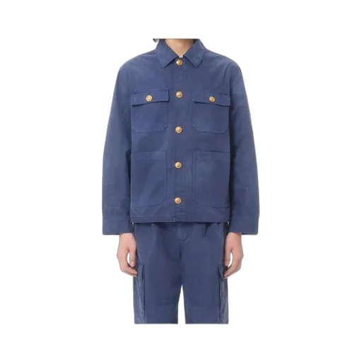 Gold-Button Flap-Pocket Jacket