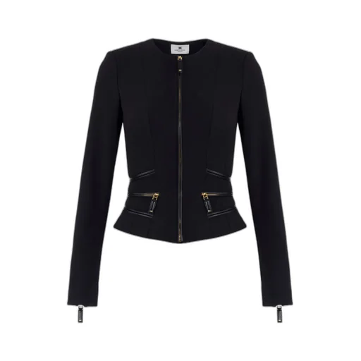 Elisabetta Franchi Zipped Double-Layer CrÊPe Jacket