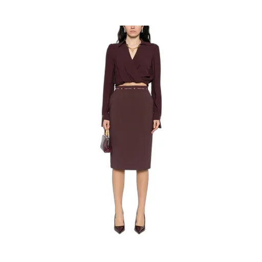 Elisabetta Franchi Logo Ribbon CrÊPe Skirt