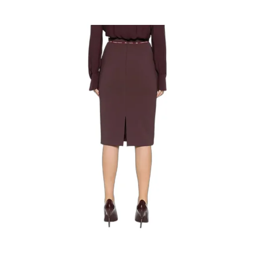 Elisabetta Franchi Logo Ribbon CrÊPe Skirt