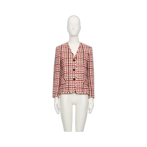 Valentino V-Neck Checked Jacket