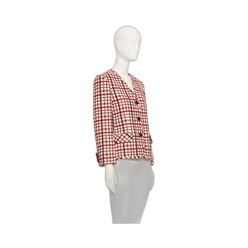 Valentino V-Neck Checked Jacket