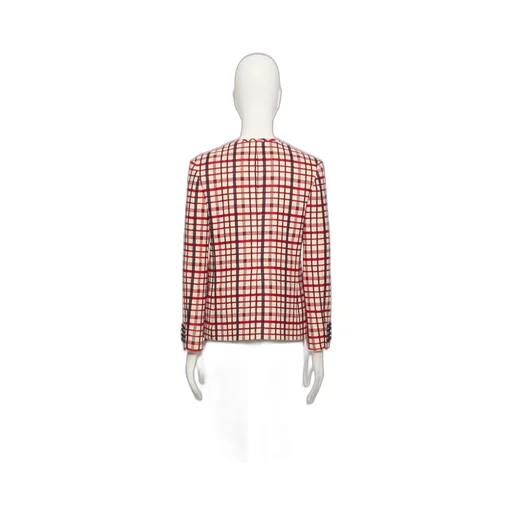 Valentino V-Neck Checked Jacket