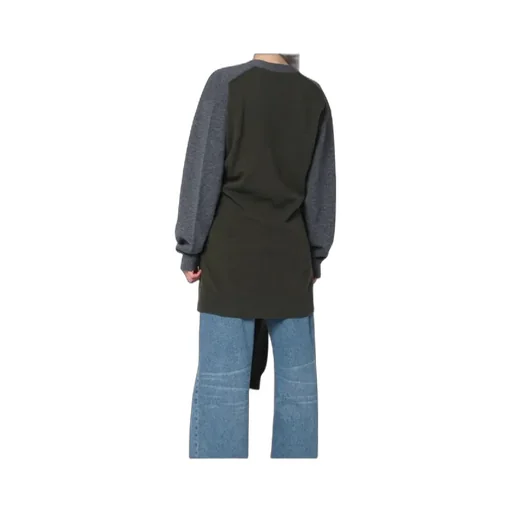 Buttoned Two-Tone Cardigan