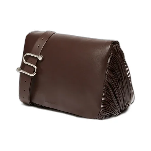 Sportmax Soffy Fringes Logo Debossed Pouch