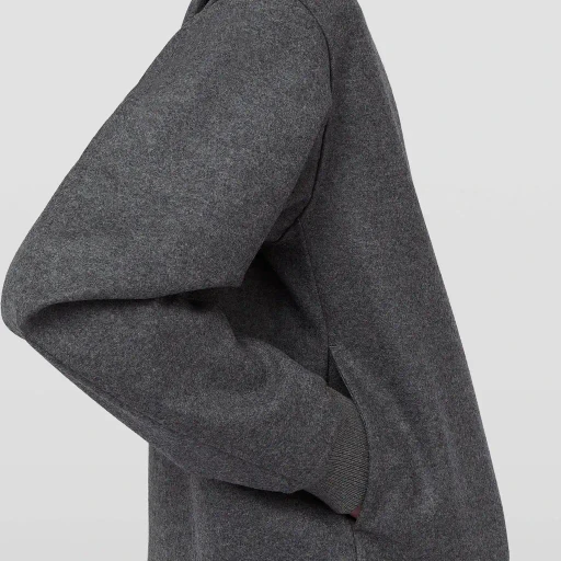 Wool Melton Zip-Up Sweatshirt