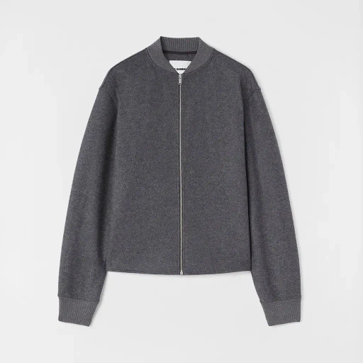 Wool Melton Zip-Up Sweatshirt