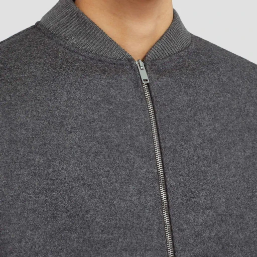 Wool Melton Zip-Up Sweatshirt