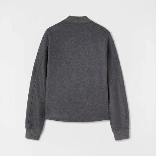 Wool Melton Zip-Up Sweatshirt