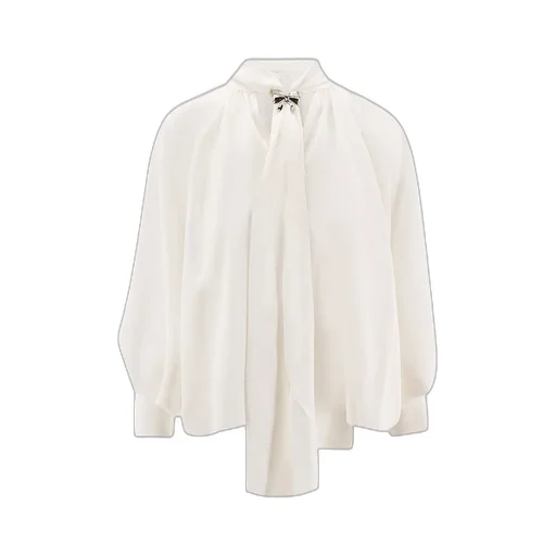 Bow-Detail Silk Top