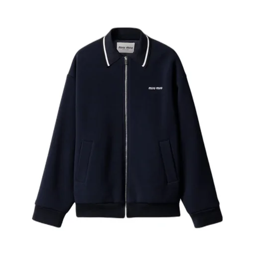 Miu Miu Logo-Embroidered Zipped Jacket