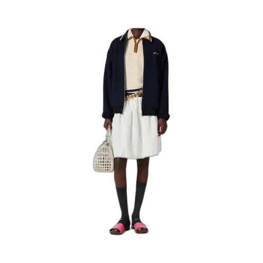 Miu Miu Logo-Embroidered Zipped Jacket