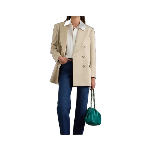 Victoria Beckham Peak-Lapel Double-Breasted Blazer