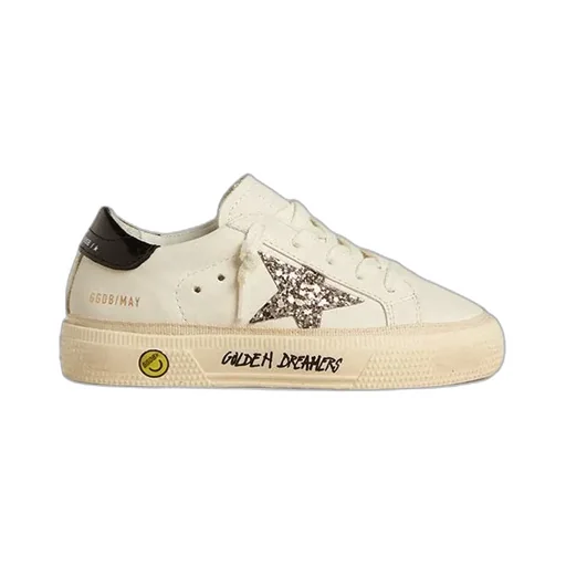 May Glittered-Star Leather Sneakers