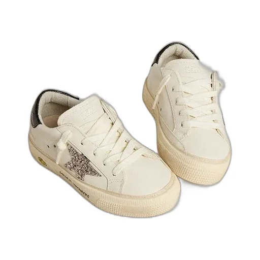 May Glittered-Star Leather Sneakers