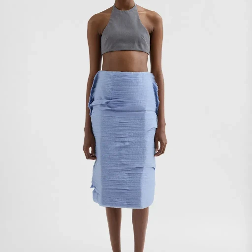 Wool Poplin Halter Top