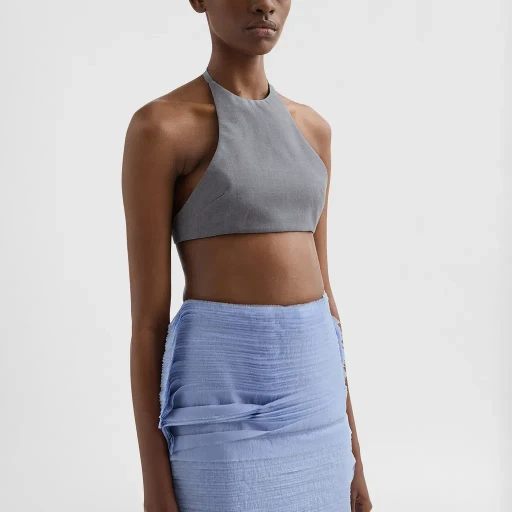 Wool Poplin Halter Top