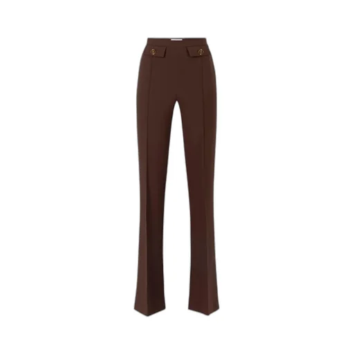 Button-Detailed Flared Trousers