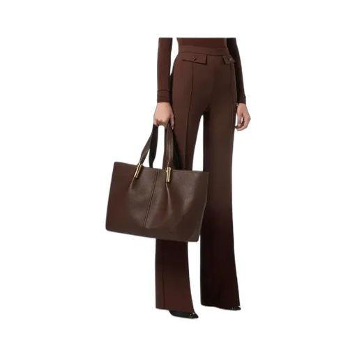 Button-Detailed Flared Trousers