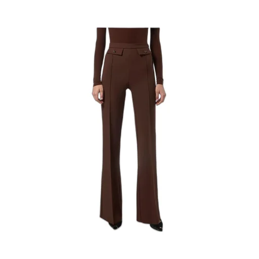 Button-Detailed Flared Trousers