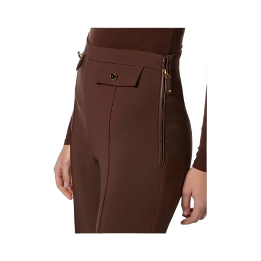 Button-Detailed Flared Trousers
