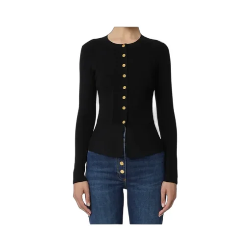 Elisabetta Franchi Crewneck Buttoned Knitted Cardigan