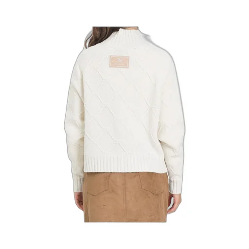 Elisabetta Franchi Logo-Patch High-Neck Jumper