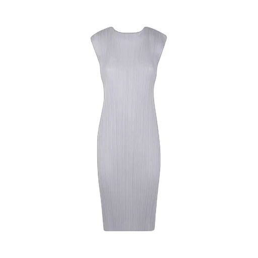 Plissé-Effect Midi Dress