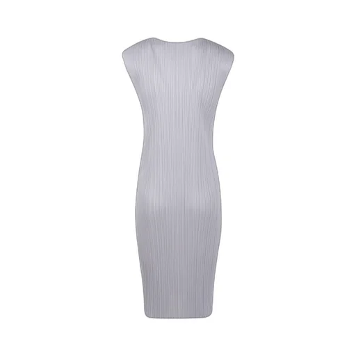 Plissé-Effect Midi Dress