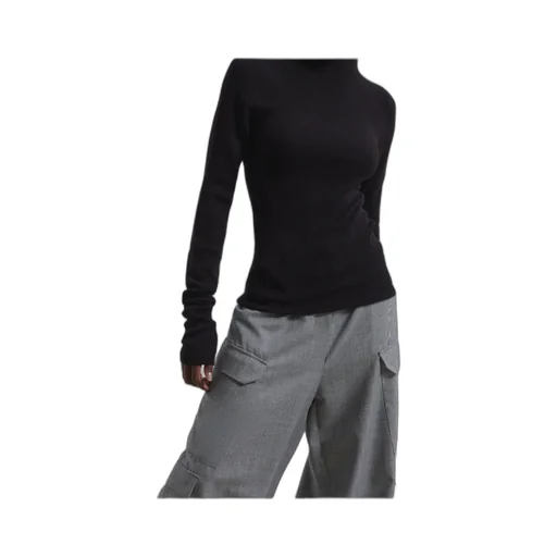 Danae Hooded Knit Top - Black