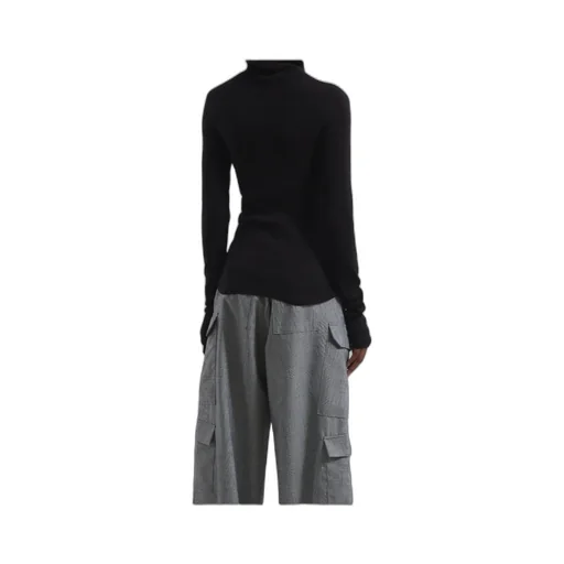 Danae Hooded Knit Top - Black