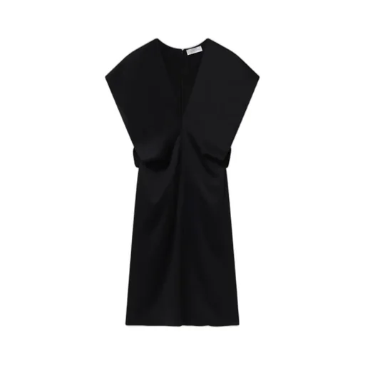 Stella Mccartney Deep V Cap Sleeved Midi Dress