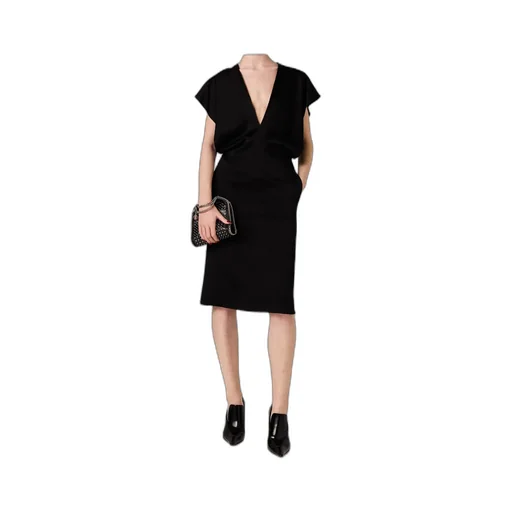 Stella Mccartney Deep V Cap Sleeved Midi Dress