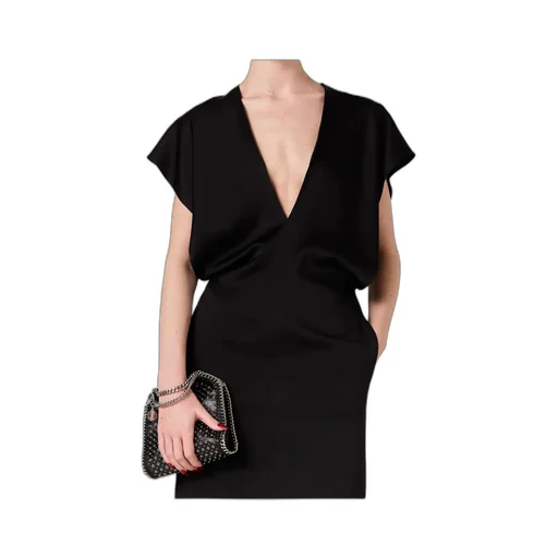 Stella Mccartney Deep V Cap Sleeved Midi Dress