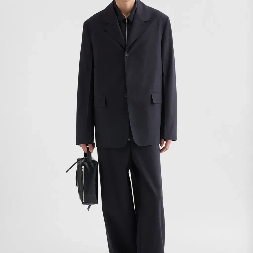 Wool Poplin Tailored Jacket