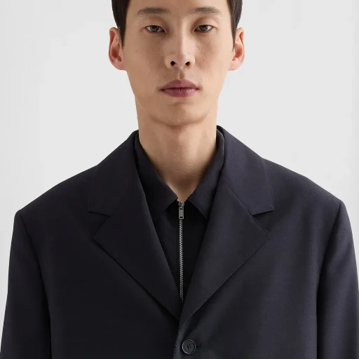 Wool Poplin Tailored Jacket