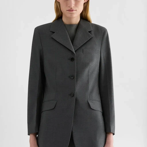 Wool Poplin Tailored Jacket